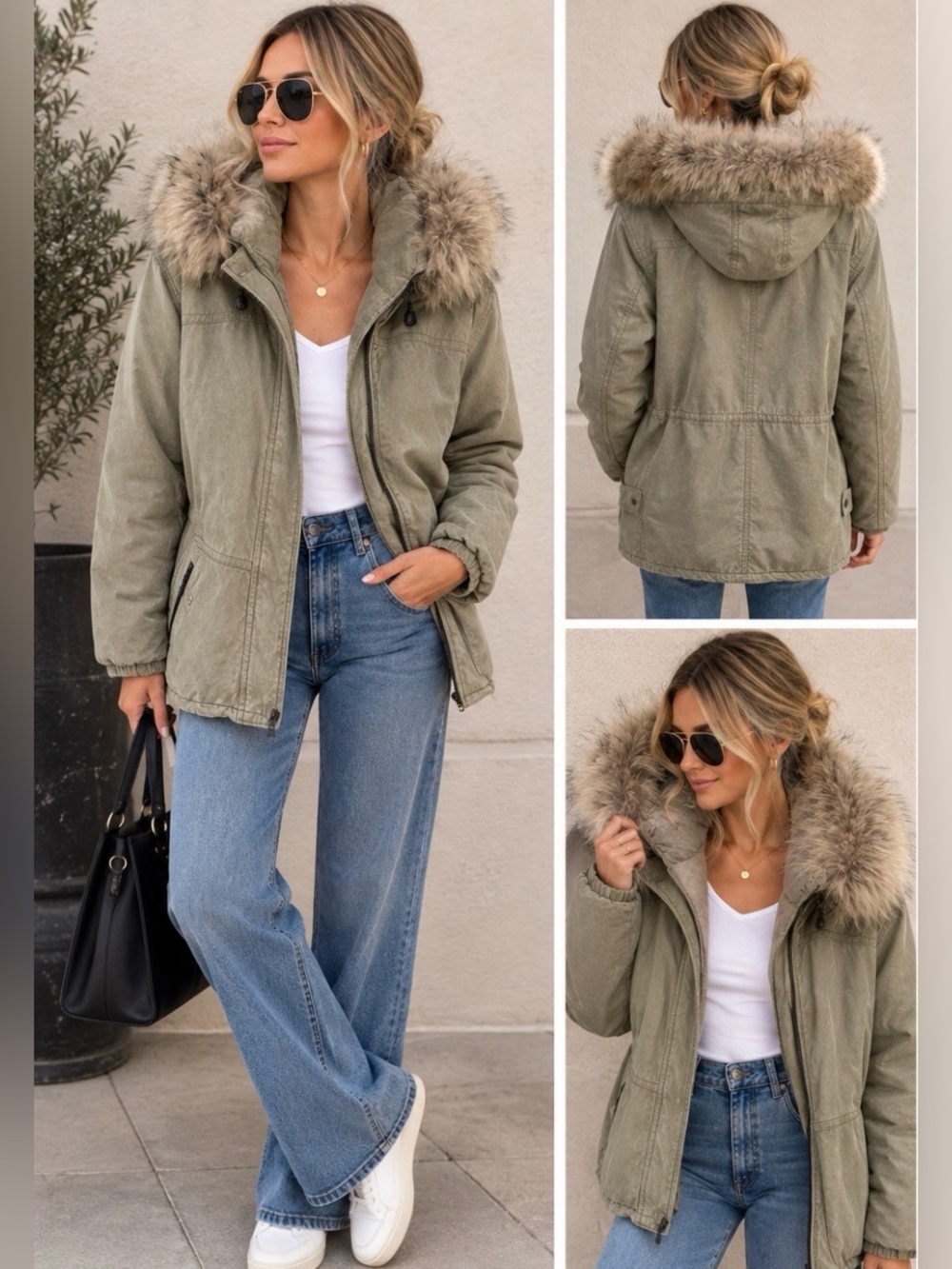 Vintage Skea Paris Vail Luxury ski jacket with fur detachable collar